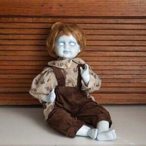 OOAK Creepy Horror Doll Boy 18” Vtg Hand Painted Art